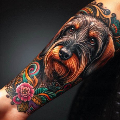 Wire Haired Dachshund Tattoo